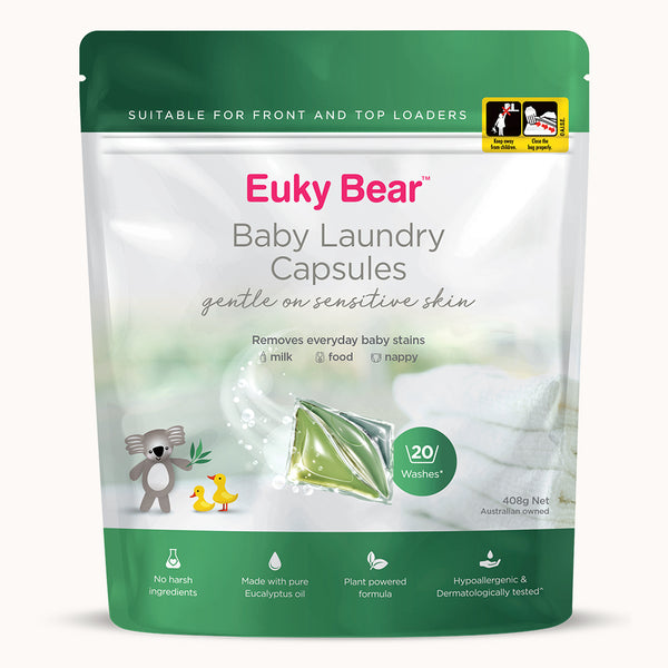 Baby Laundry Capsules 20 Pack | Euky Bear